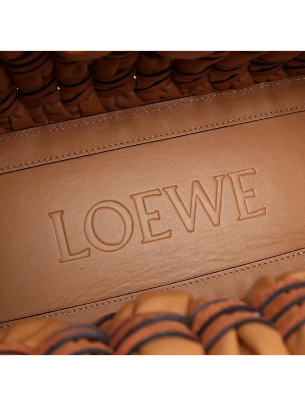 Loewe Tote Bag Tubular Basket Brown Leather
